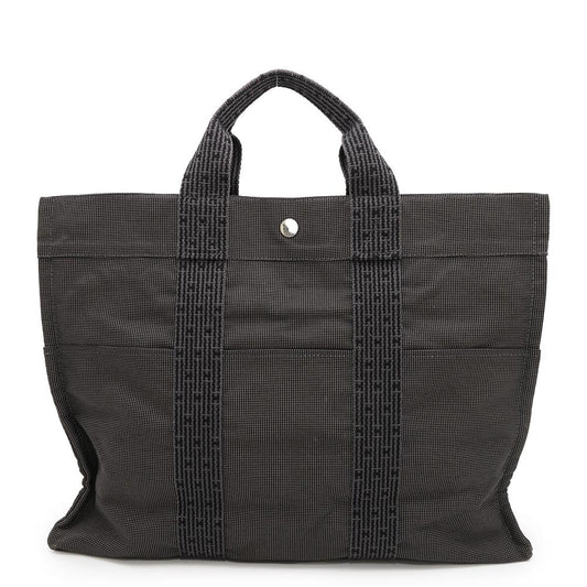 HERMES Her Line Tote Gray Canvas Size MM
