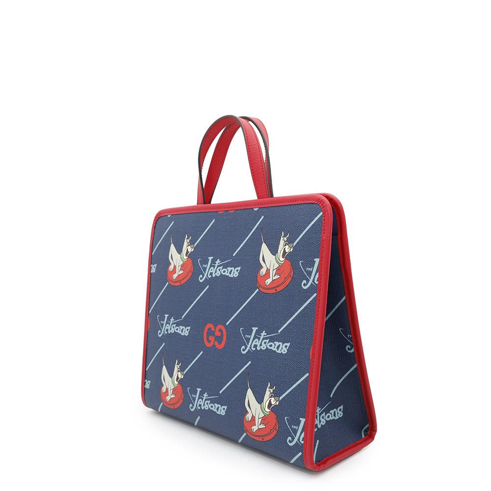 GUCCI ?Jetson Tote Bag for Children Navy/Red605614 PVC Coated Canvas Leather