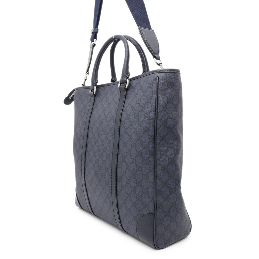 GUCCI OFDEA FACJY Tote Bag Navy763316 PVC Leather