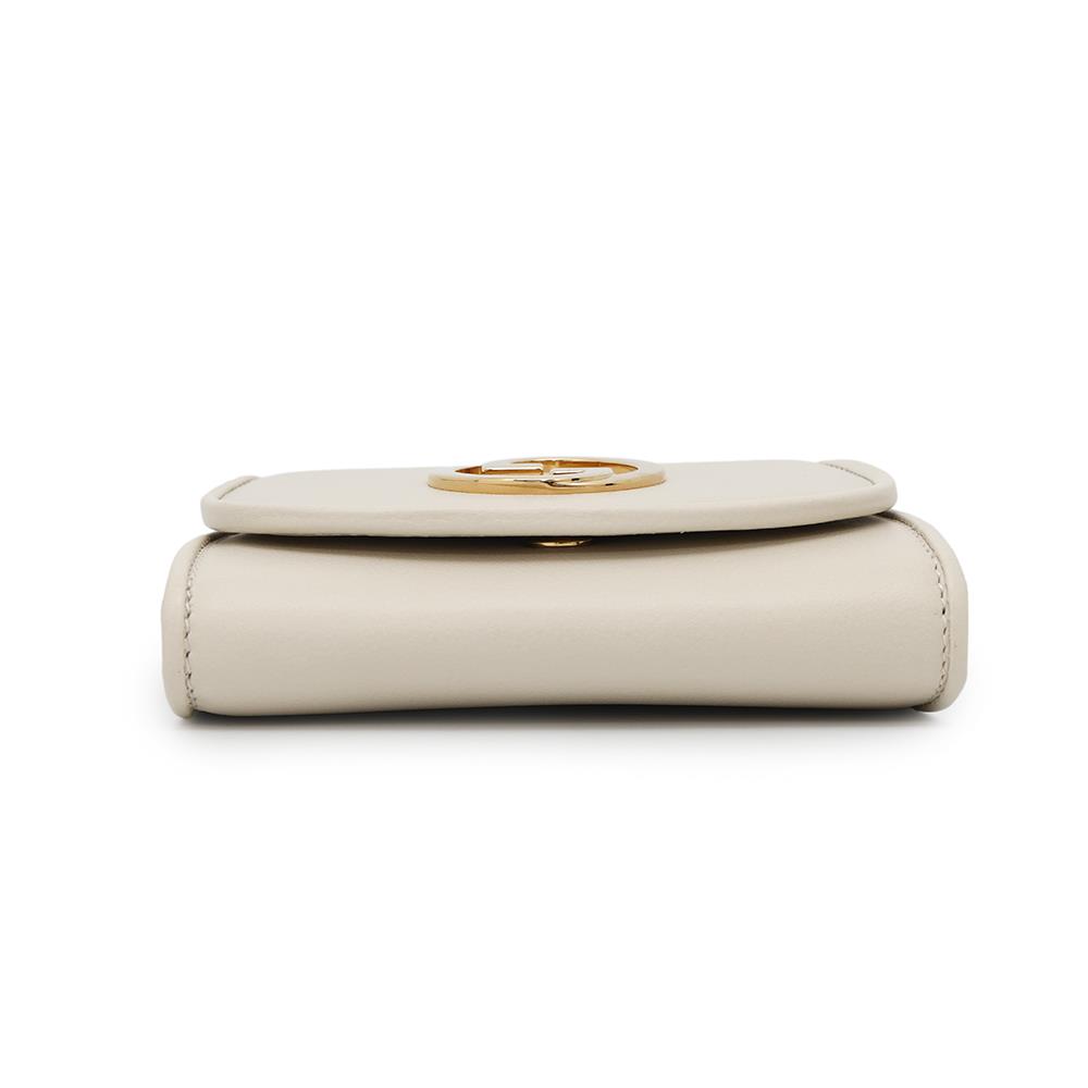 GUCCI ?Interlocking G Blondie Chain Wallet Ivory725219 Leather