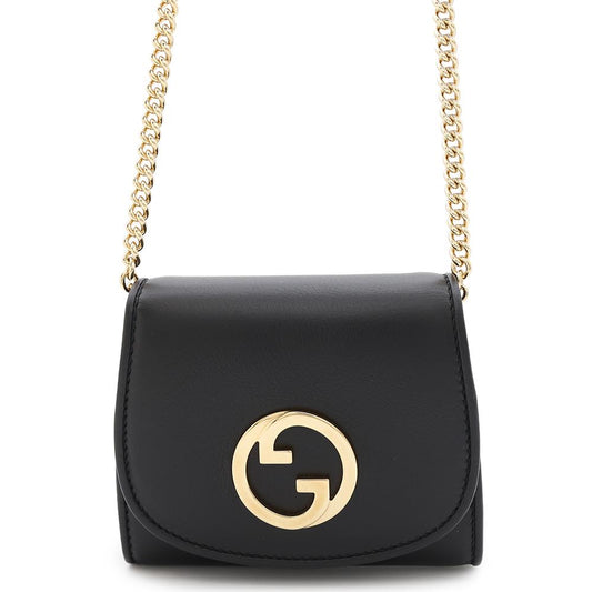 GUCCI ?Blondie Chain Wallet Black725219 Leather