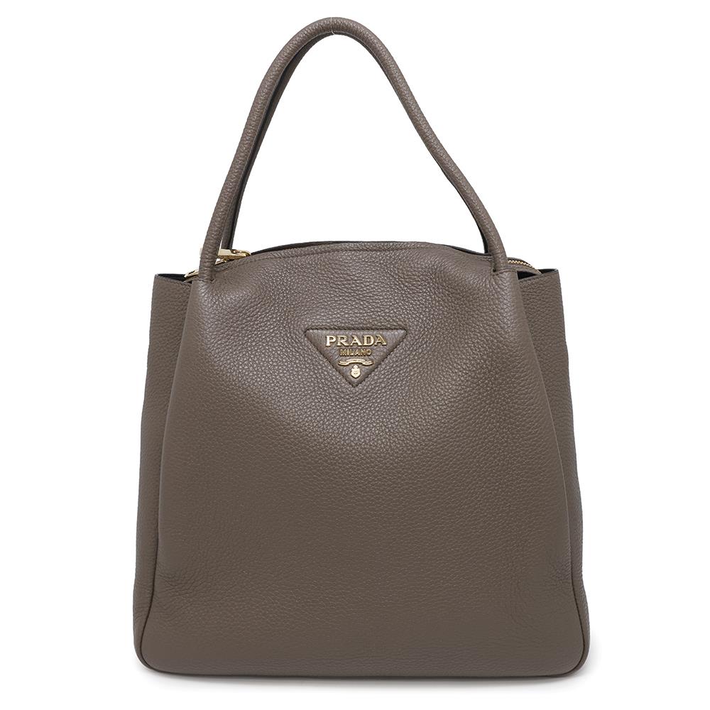 PRADA Handbag Greige1BC142 Leather