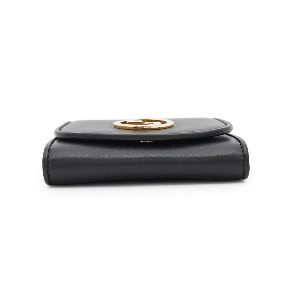 GUCCI ?Interlocking G Blondie Chain Wallet Black725219 Leather