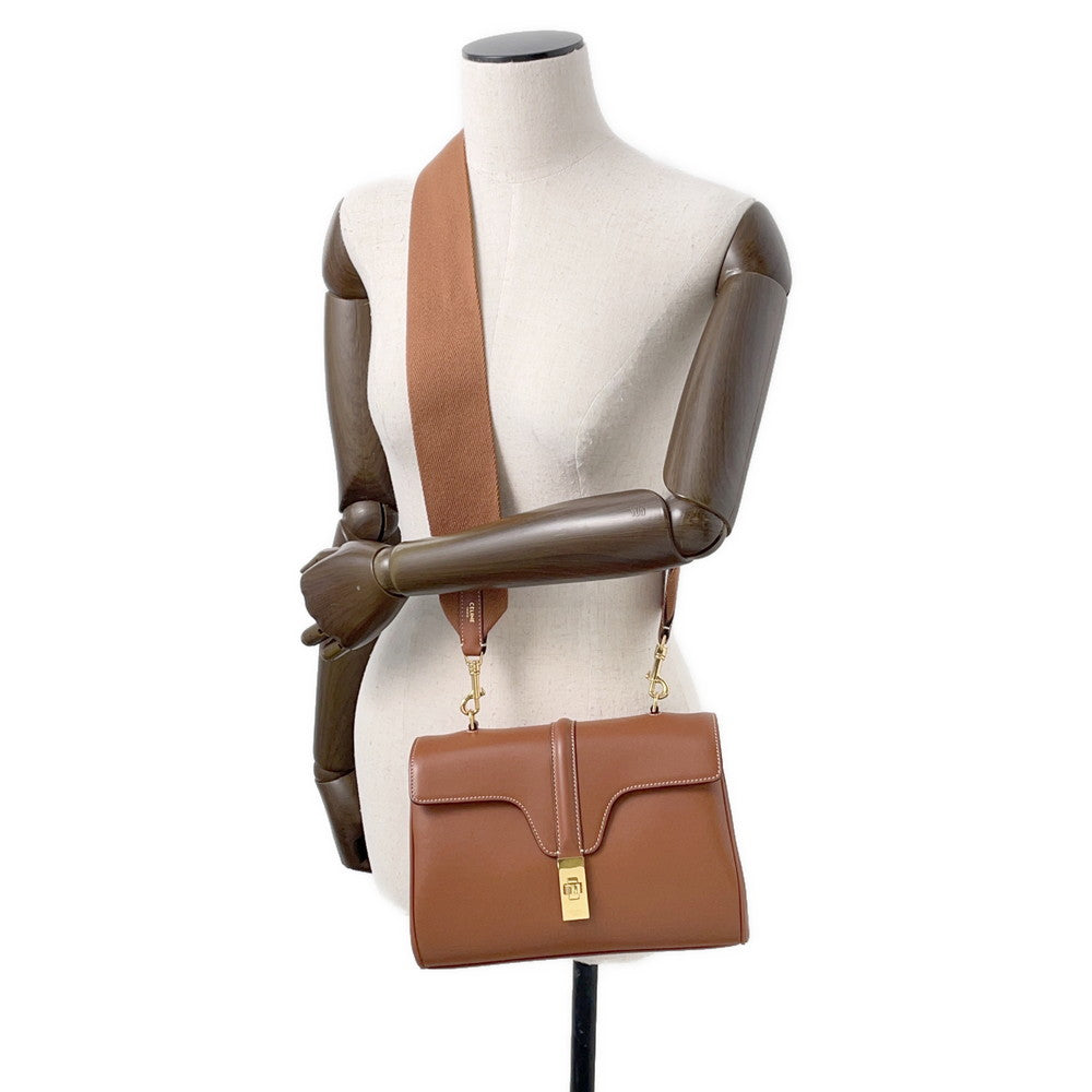 CELINE Teen Soft 16 (Season) Shoulder Tan LU Calf Leather