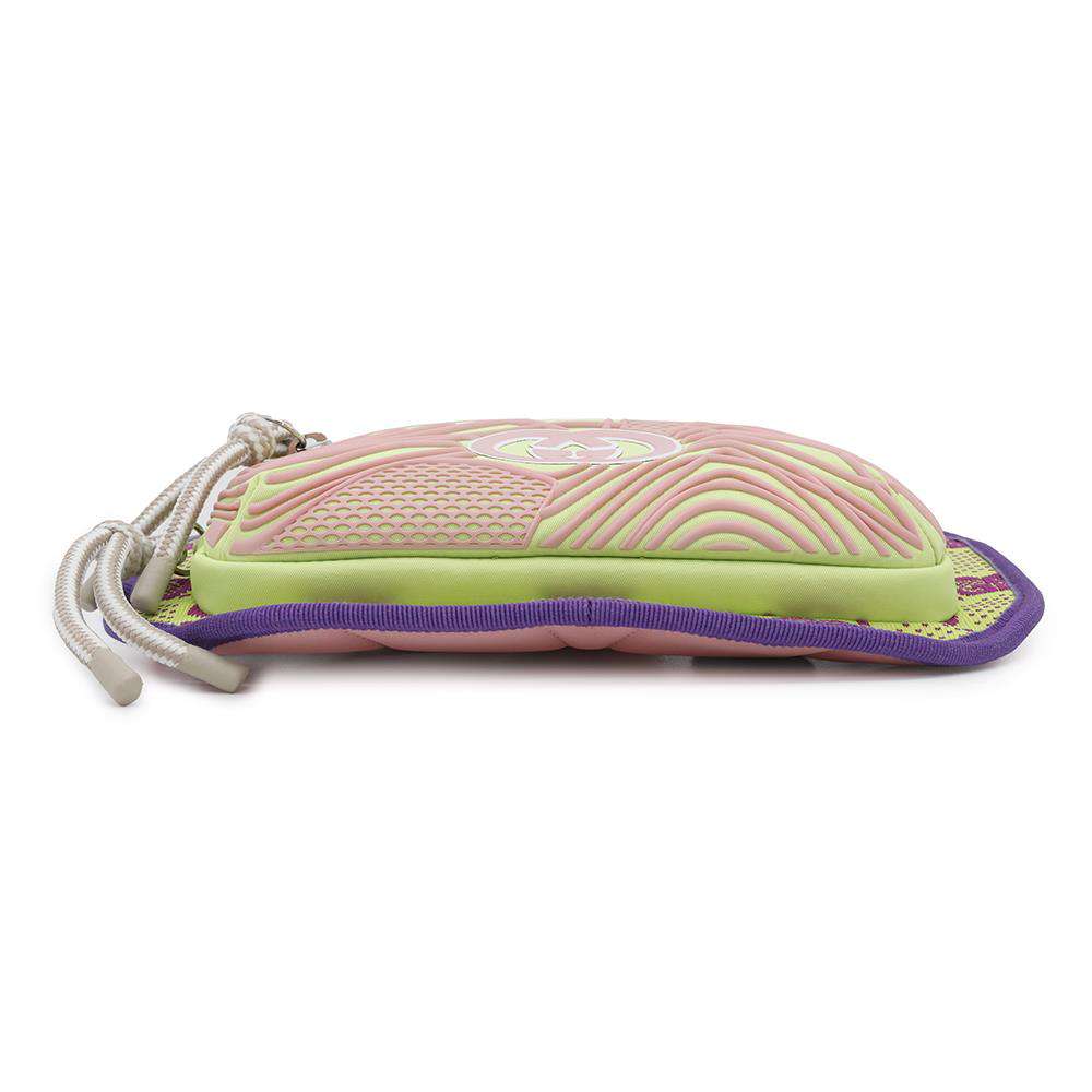 GUCCI ?GG Nylon belt bag Green/Pink/Purple752102 Nylon Rubber