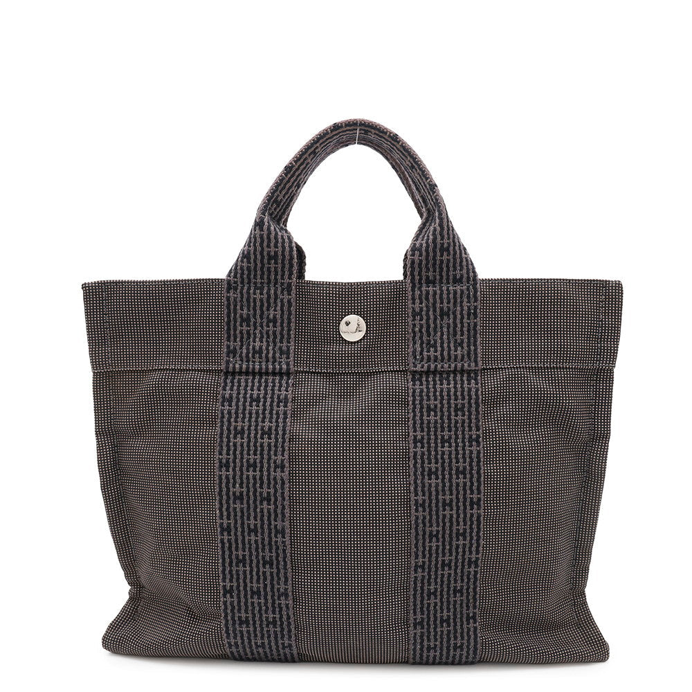 HERMES Her Line Tote Gray Canvas Size PM