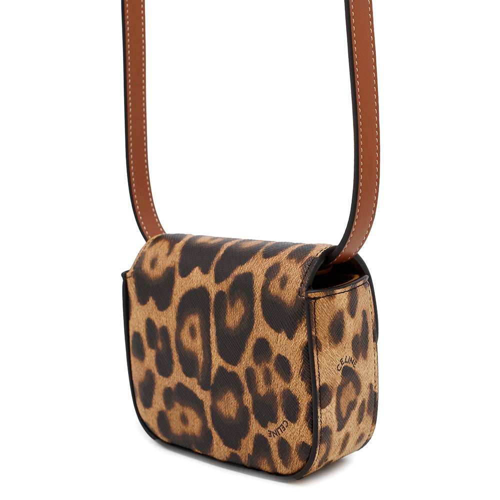 CELINE Claude Shoulder Bag Brown10I512FIX PVC Leather Size Mini