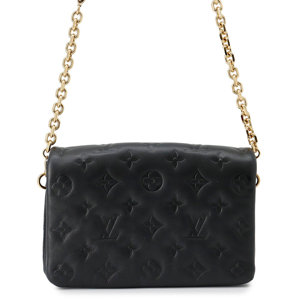LOUIS VUITTON PochetteCoussin NoirM80742 Lamb Leather Monogram?Pattern