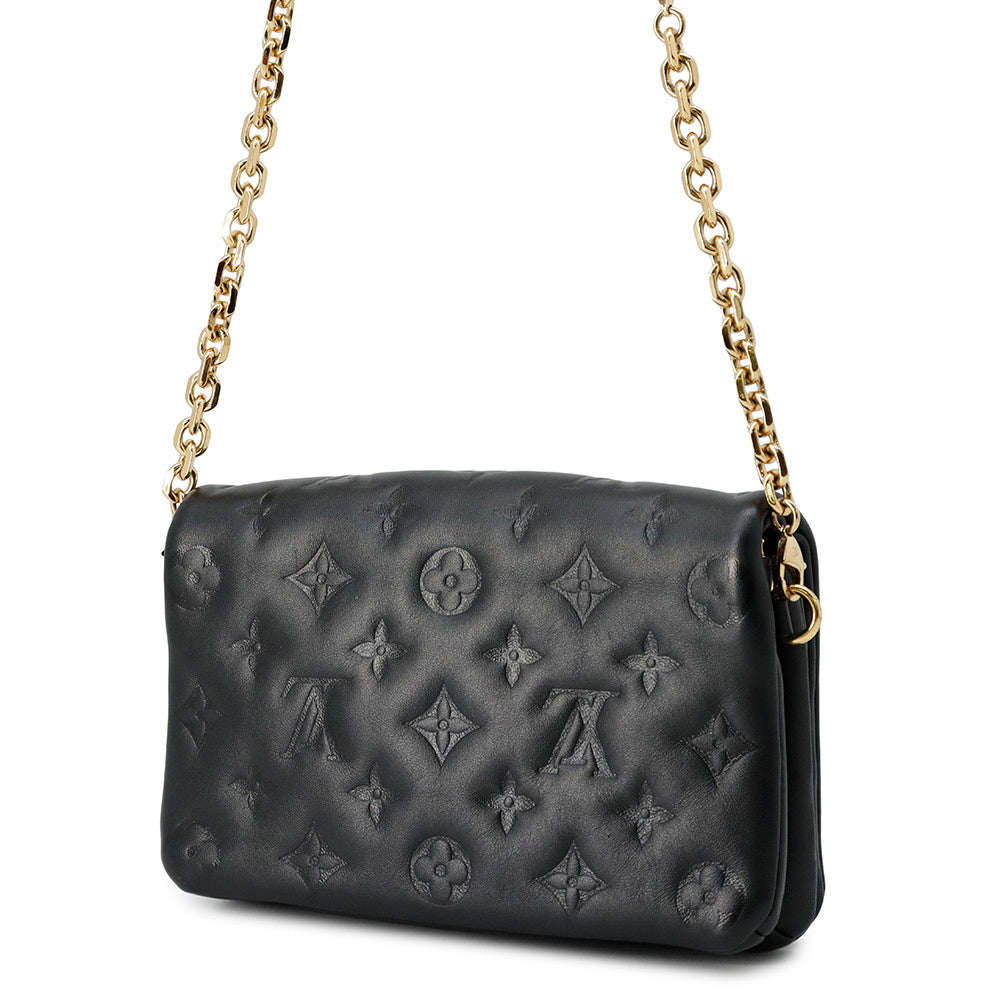 LOUIS VUITTON PochetteCoussin NoirM80742 Lamb Leather Monogram?Pattern