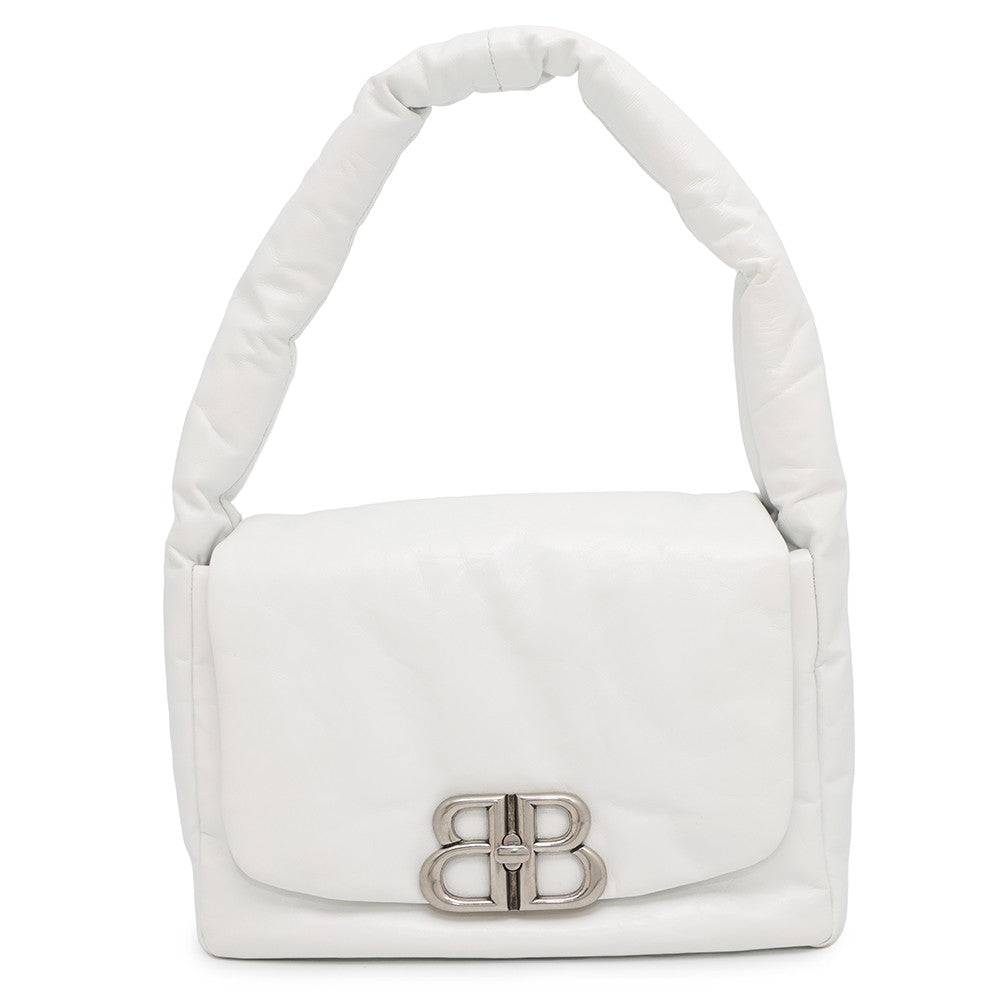 BALENCIAGA Monaco One Belt White787896 Leather