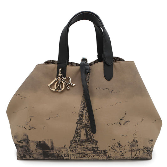 Dior Tou Jules Oblique Tote Bag BeigeM2820OZBP Nylon Leather Size Large