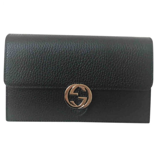 Gucci interlocking black leather handbag