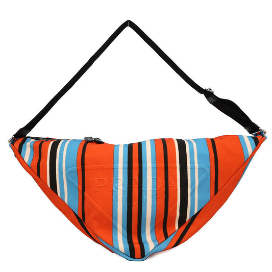 PRADA Triangle Shoulder Bag Orange/Blue2VY007 Canvas Size Large