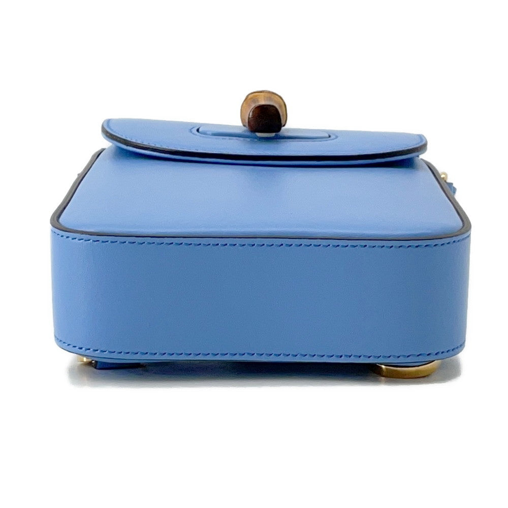 GUCCI Bamboo Mini Backpack Light Blue702106 Leather Bamboo
