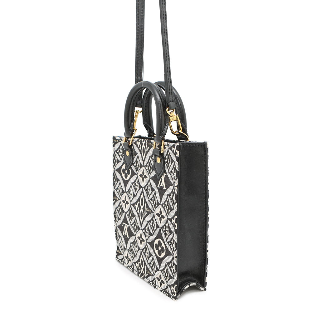 LOUIS VUITTON Petit Sac Plat NoirM80484 Monogram Jaguar SINCE 1854
