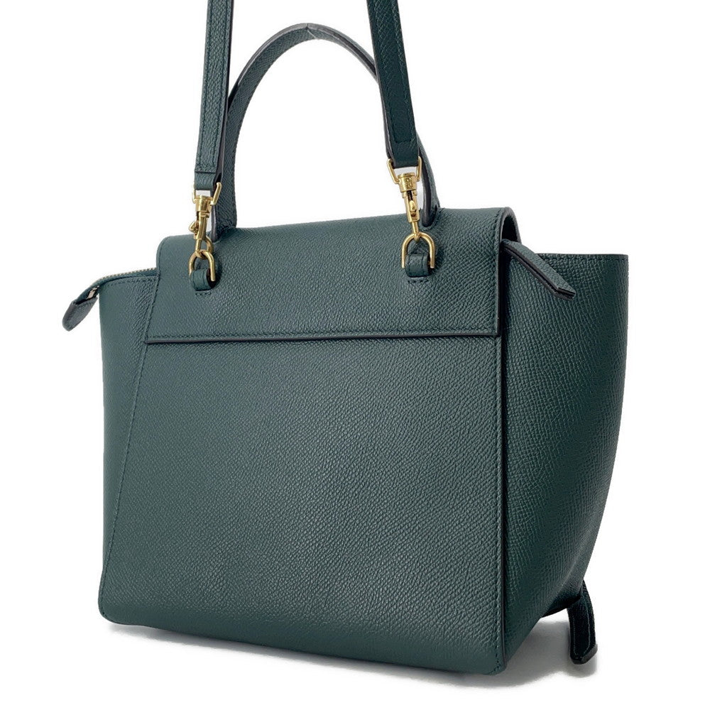 CELINE Belt bag Green Leather Size Nano