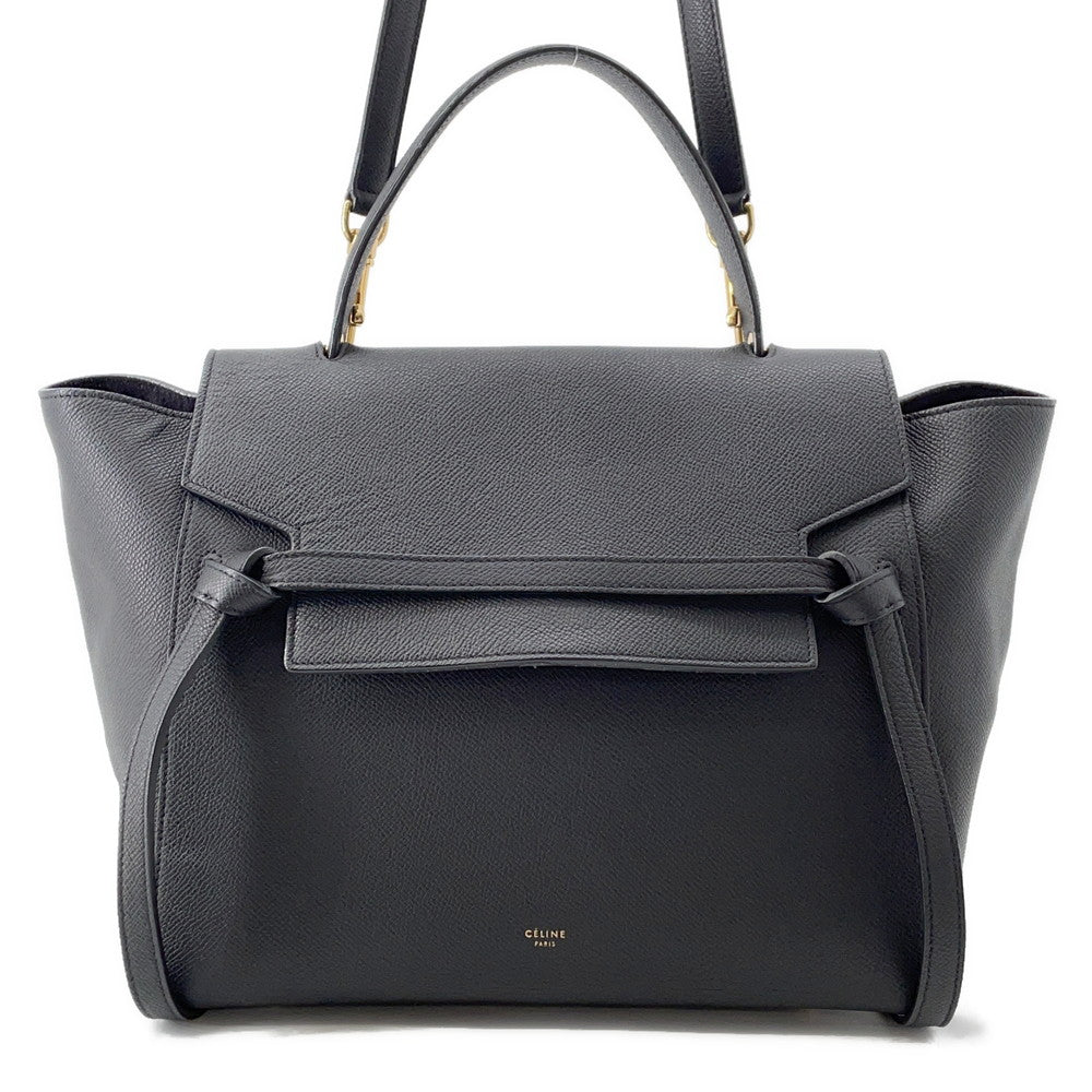 CELINE Belt bag Black Leather Size Mini
