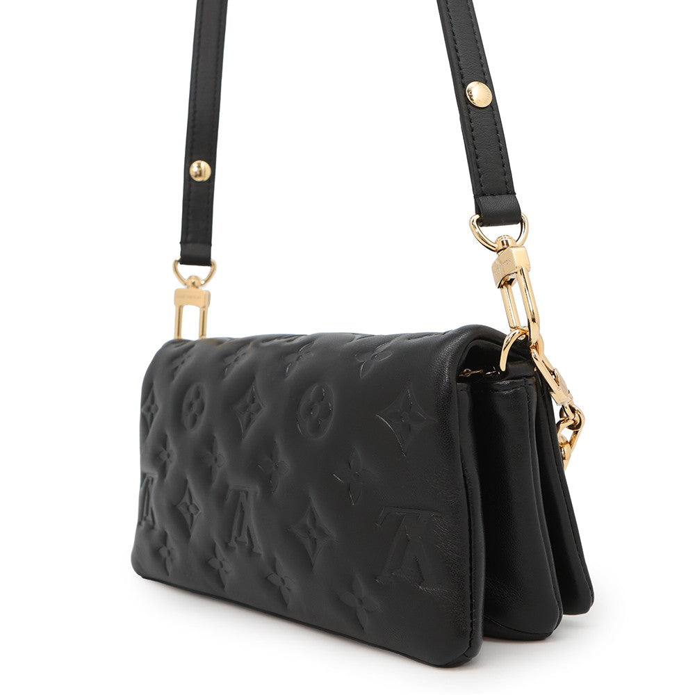 LOUIS VUITTON PochetteCoussin Noir/PinkM83359 Monogram?Pattern Lamb Leather