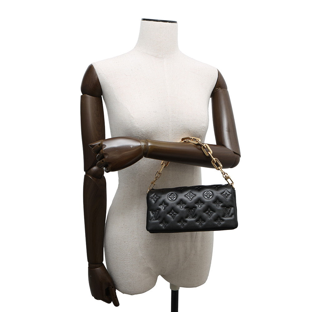 LOUIS VUITTON PochetteCoussin Noir/PinkM83359 Monogram?Pattern Lamb Leather