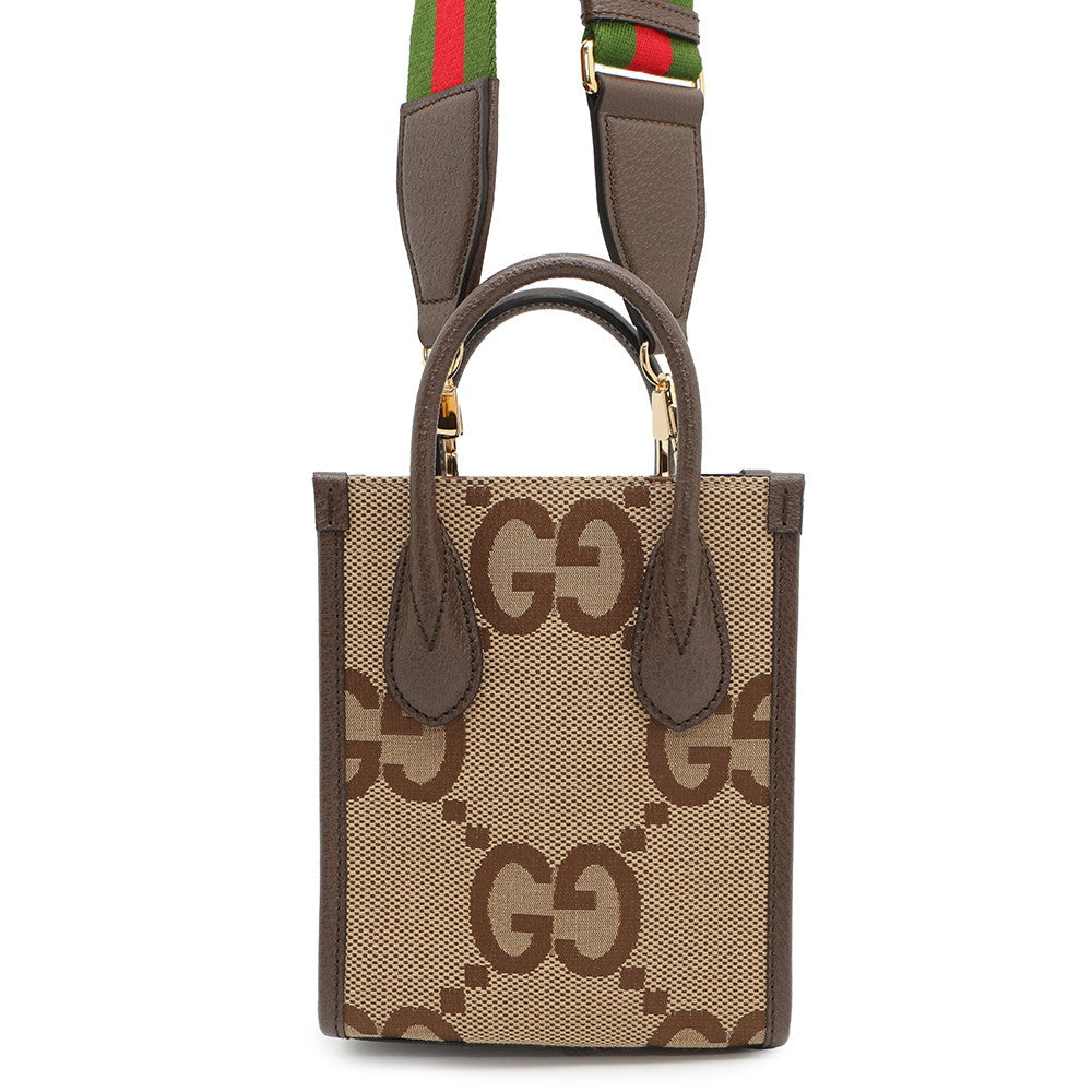 GUCCI Jumbo GG Shoulder Bag Brown699406 Canvas Leather Size Mini