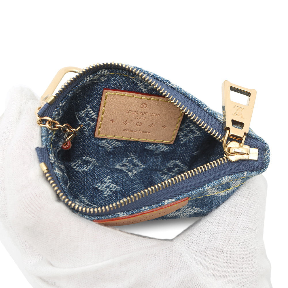 LOUIS VUITTON Pochette Cles BlueM82961 Monogram Denim