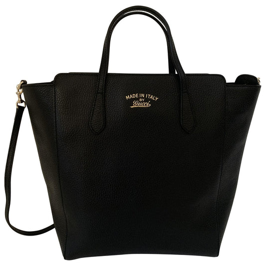 Gucci swing black leather handbag