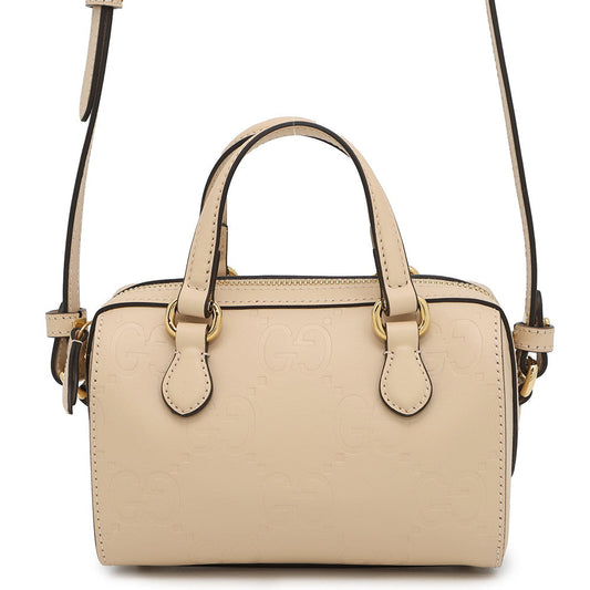 GUCCI GG Super Mini Handbag Beige790130 Leather