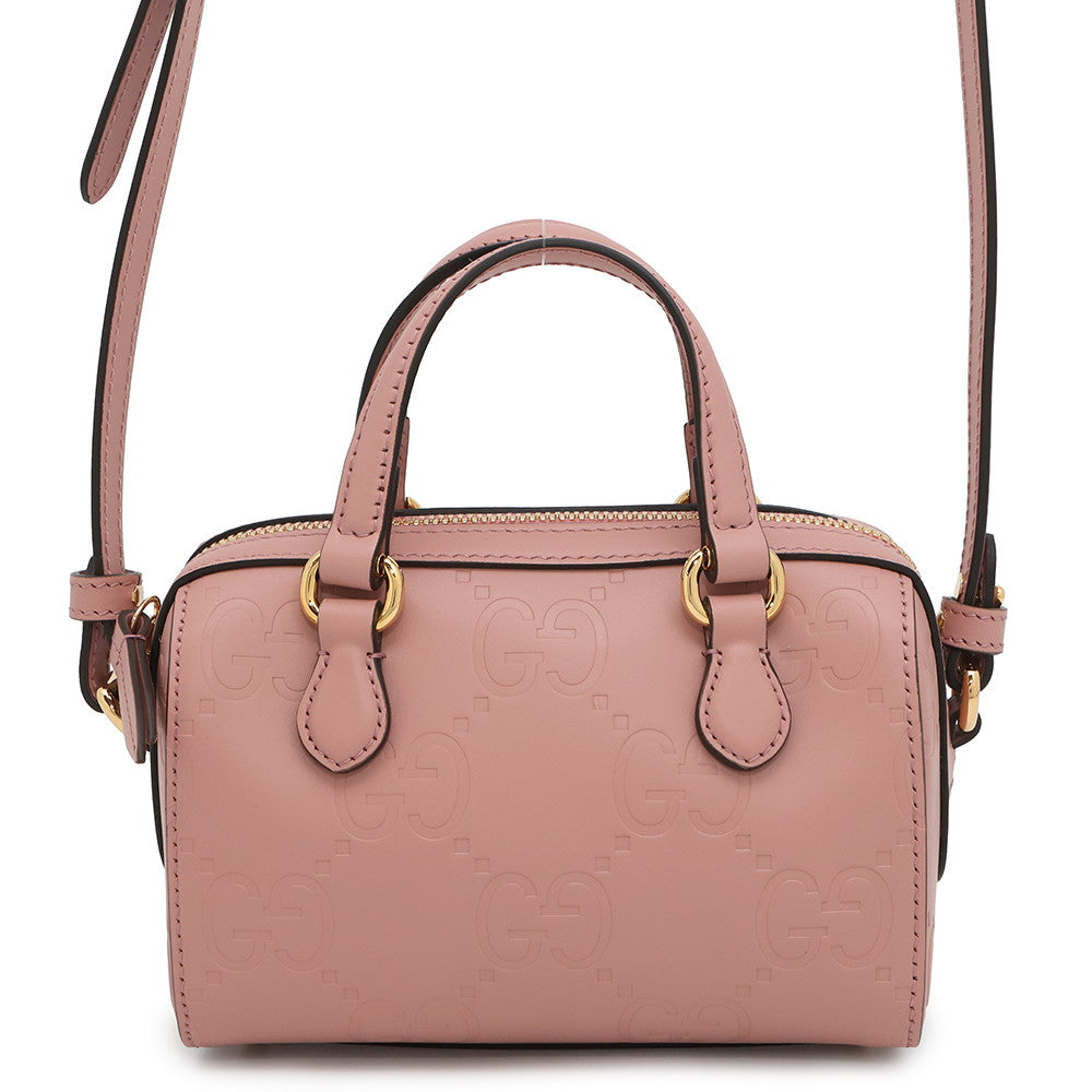 GUCCI GG Super Mini Handbag Pink790130 Leather