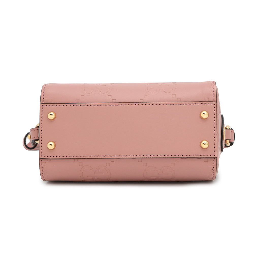 GUCCI GG Super Mini Handbag Pink790130 Leather