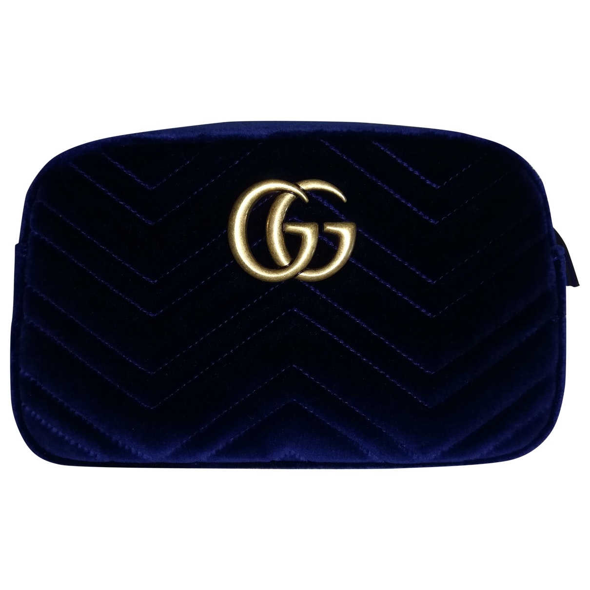 Gucci marmont blue velvet handbag