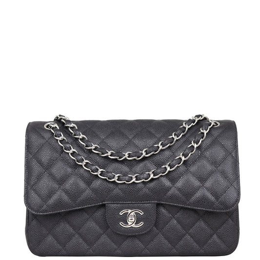 Chanel Classic Double Flap Jumbo | Black Silver H