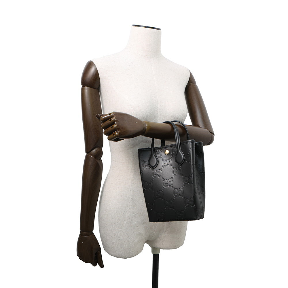 GUCCI GG Super Mini Bag Black790133 Leather