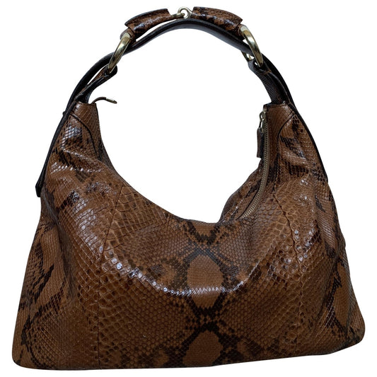 Gucci hobo brown python handbag