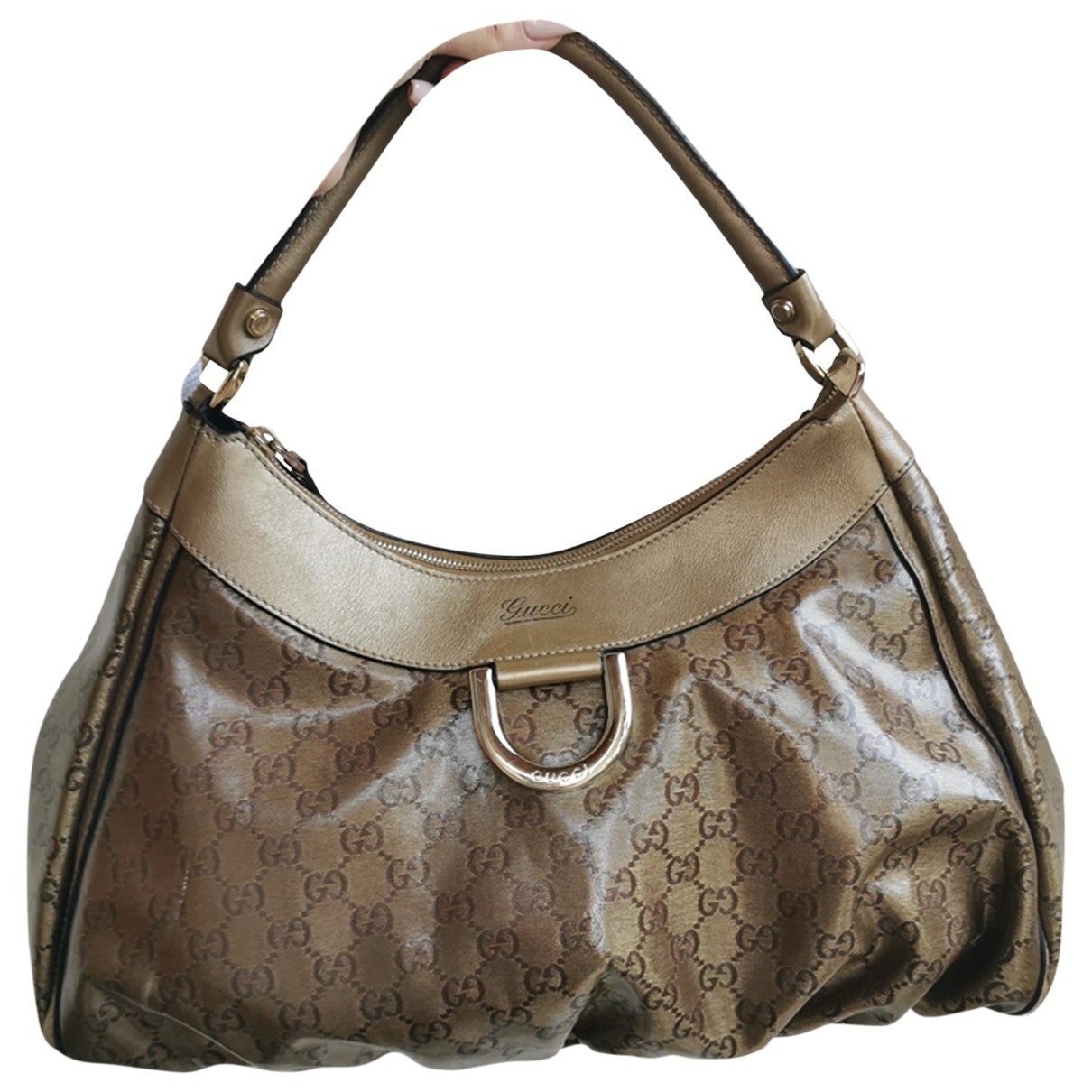 Gucci hobo gold leather handbag