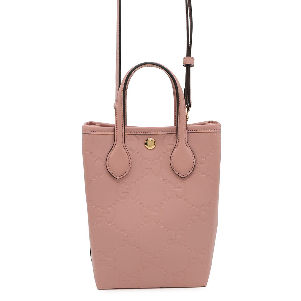 GUCCI GG Super Mini Bag Pink790133 Leather
