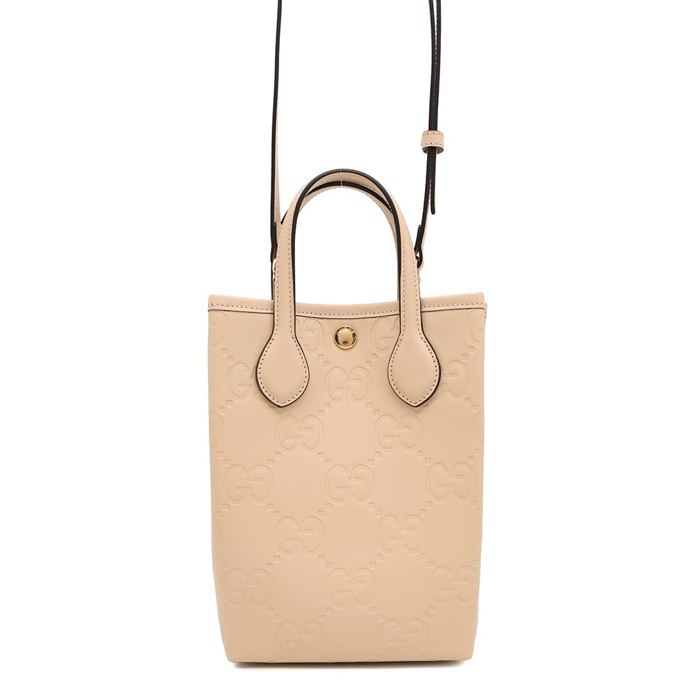 GUCCI GG Super Mini Bag Beige790133 Leather