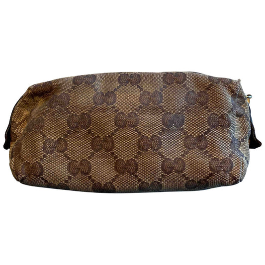 Gucci brown cloth travel bag