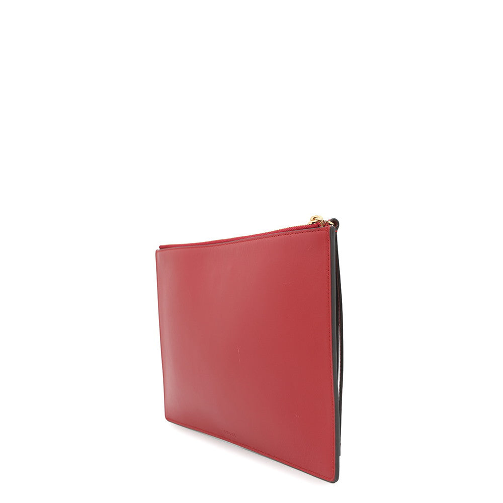 GUCCI BOSCO Clutch Bag Beige/Pink/Red506280 GG Supreme Suede Leather