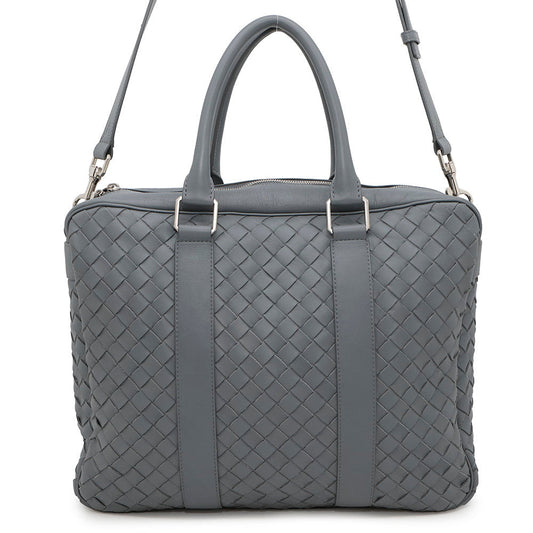 Bottega Veneta INTRECCIATO Business Bag Gray Leather