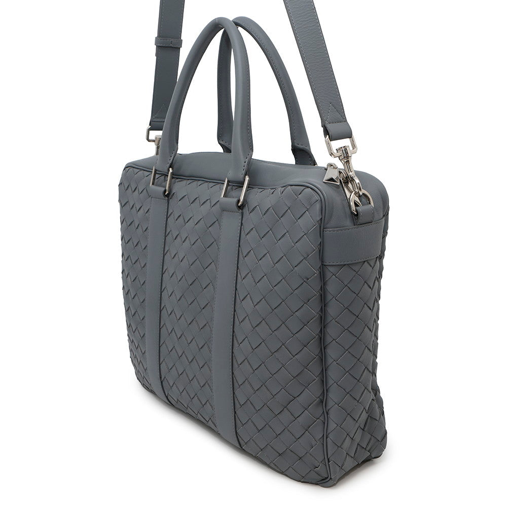 Bottega Veneta INTRECCIATO Business Bag Gray Leather
