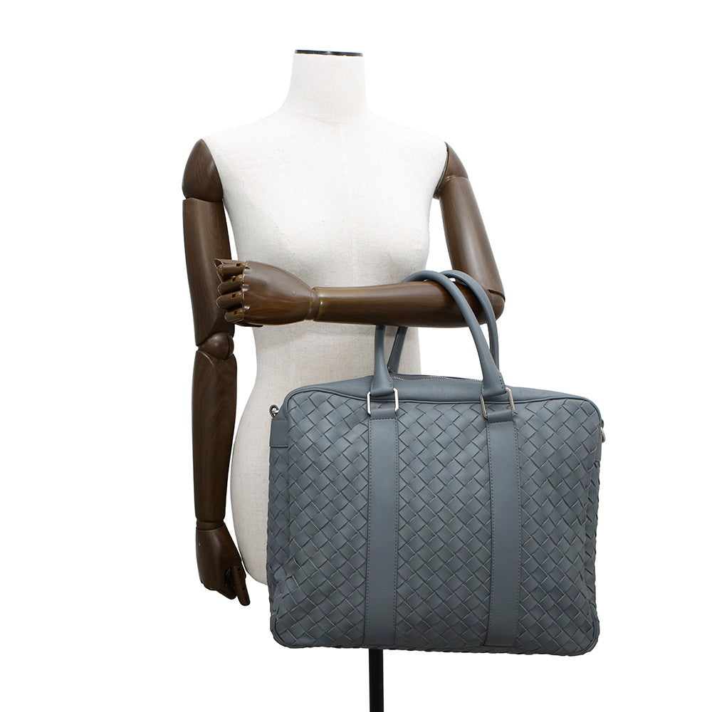 Bottega Veneta INTRECCIATO Business Bag Gray Leather