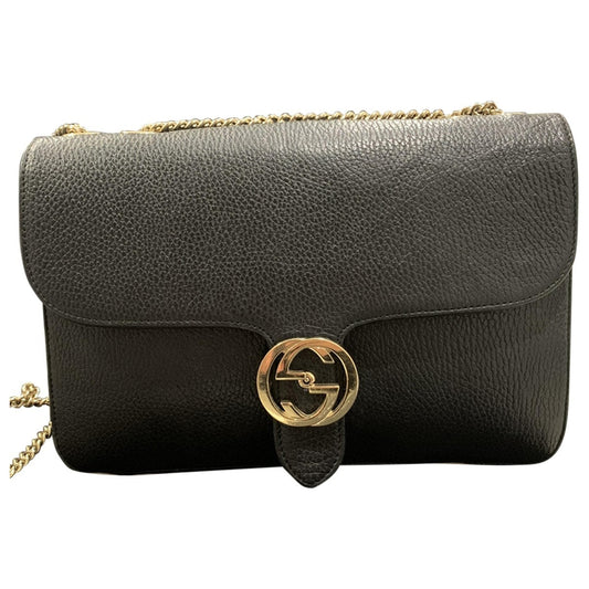 Gucci interlocking black leather handbag