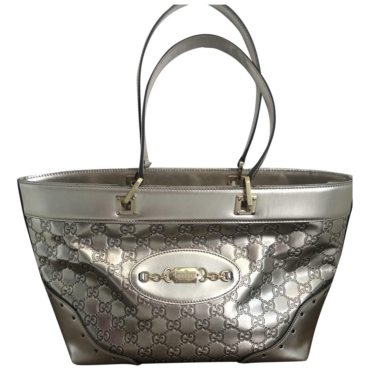Gucci gold leather handbag