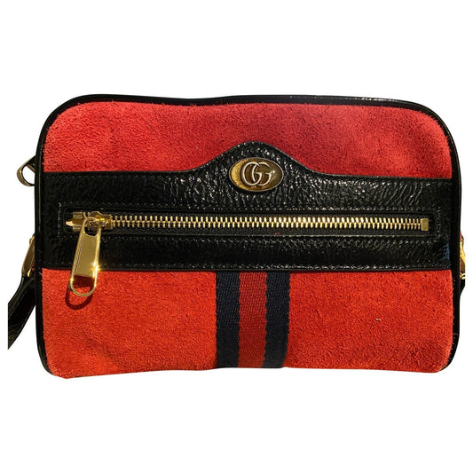 Gucci ophidia red suede handbag