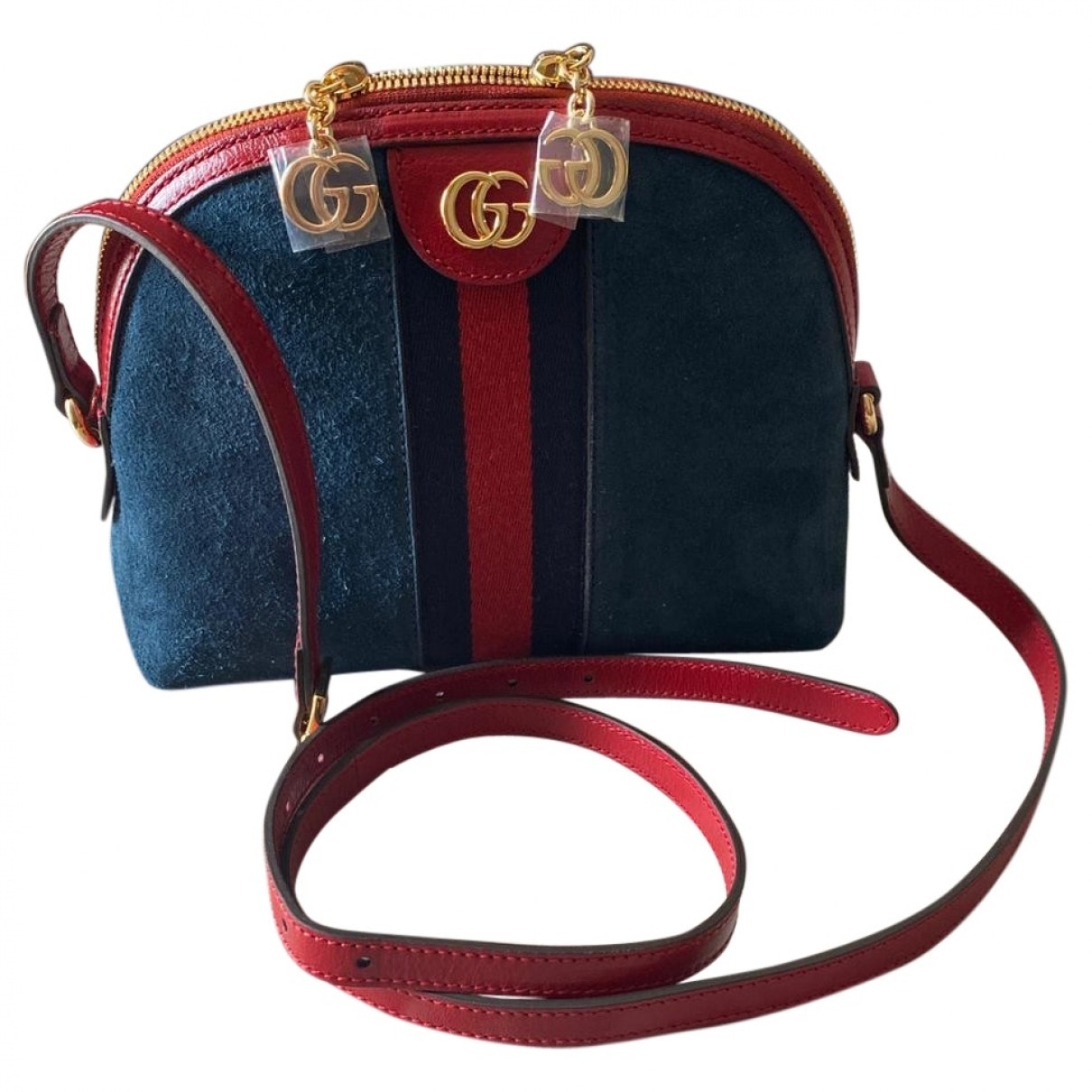 Gucci ophidia blue suede handbag