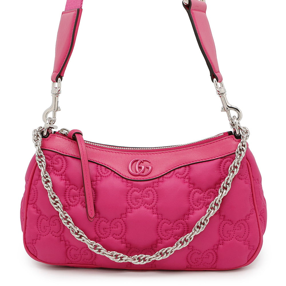 GUCCI GGMatelasse Shoulder Bag Pink735049 Nylon Leather