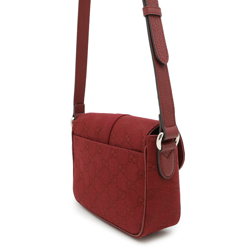 GUCCI GG Canvas Shoulder Bag Rosso Ancora802100 Canvas Leather