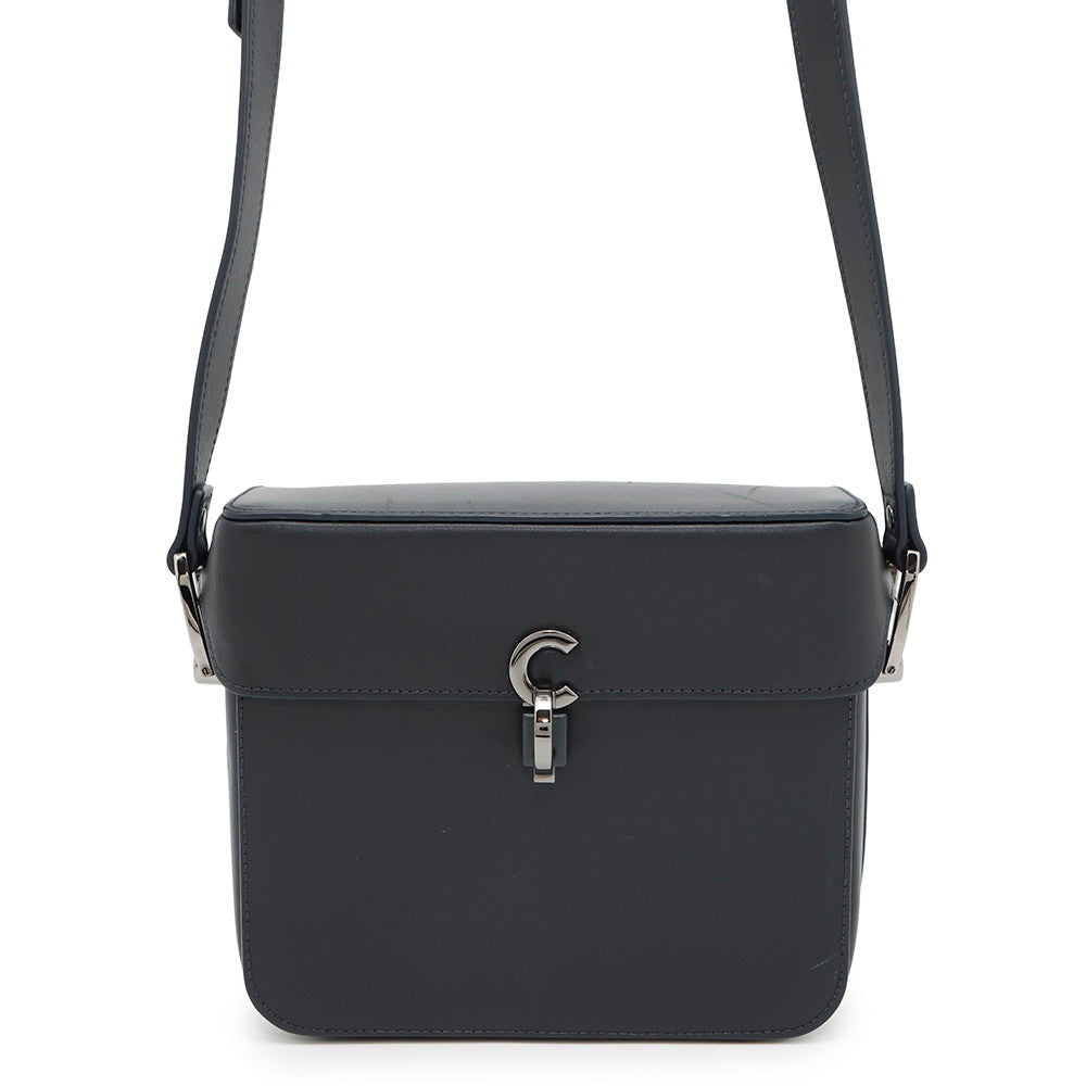 Dior ?CDHardware Shoulder Bag Navy Leather