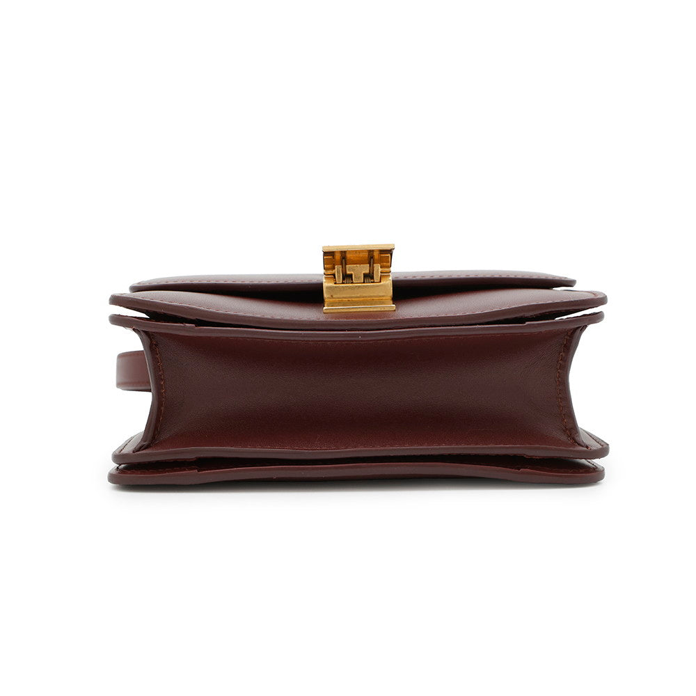 CELINE Classic Box Shoulder Bag Bordeaux189183 Leather Size Small