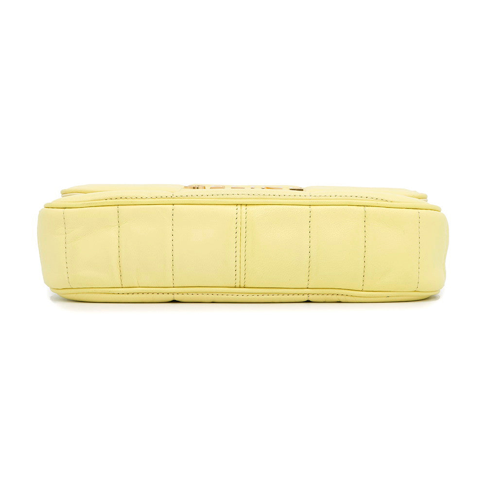 CELINE Mono Chrome Chain Shoulder Bag Yellow111273 Leather